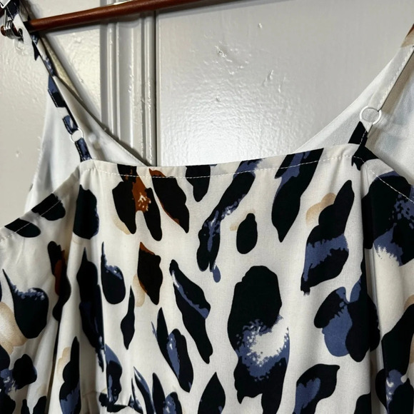 NWT She‎ + Sky Tiered Ruffle Animal Print Spaghetti Strap Sundress Slip Dress M - Picture 2 of 11